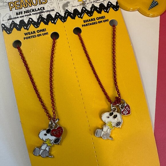 Peanuts Snoopy & Woodstock Necklace – BFF Charm Set of 2, 18" - Picture 1 of 6